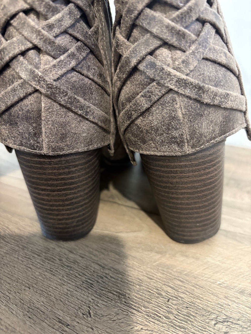 Fergalicious Over-the-Knee Braided-Shaft Boots in Taupe Gray - Picture 6 of 6